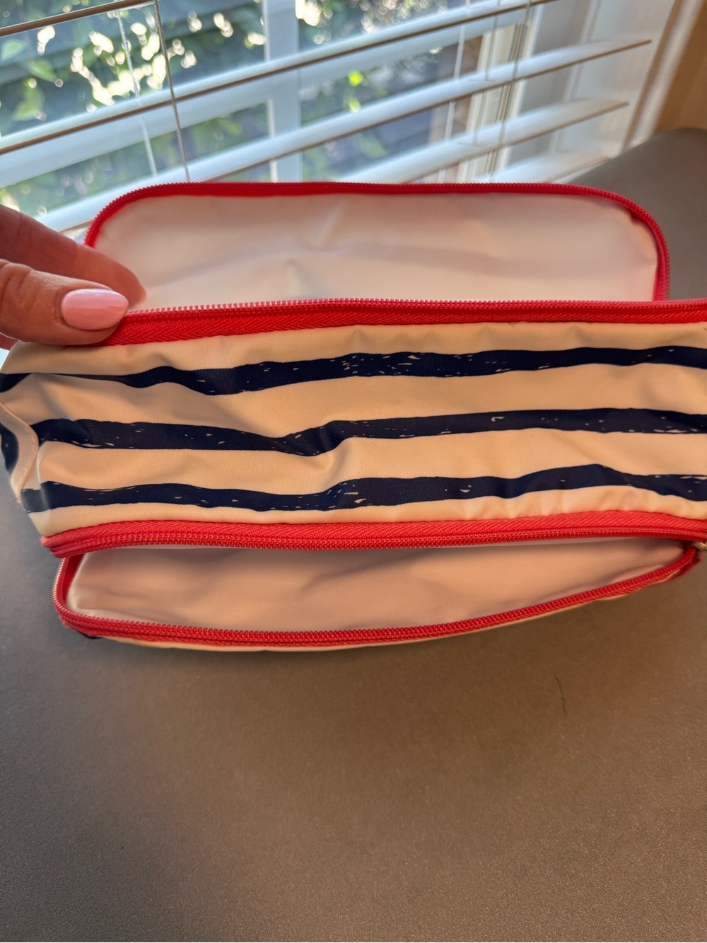 Scout Navy and White Striped Tote AND an accessory bag. - Picture 12 of 14